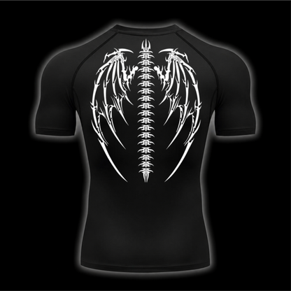 ZENZO Aggressive Front & Back Print Half Sleeve Tee